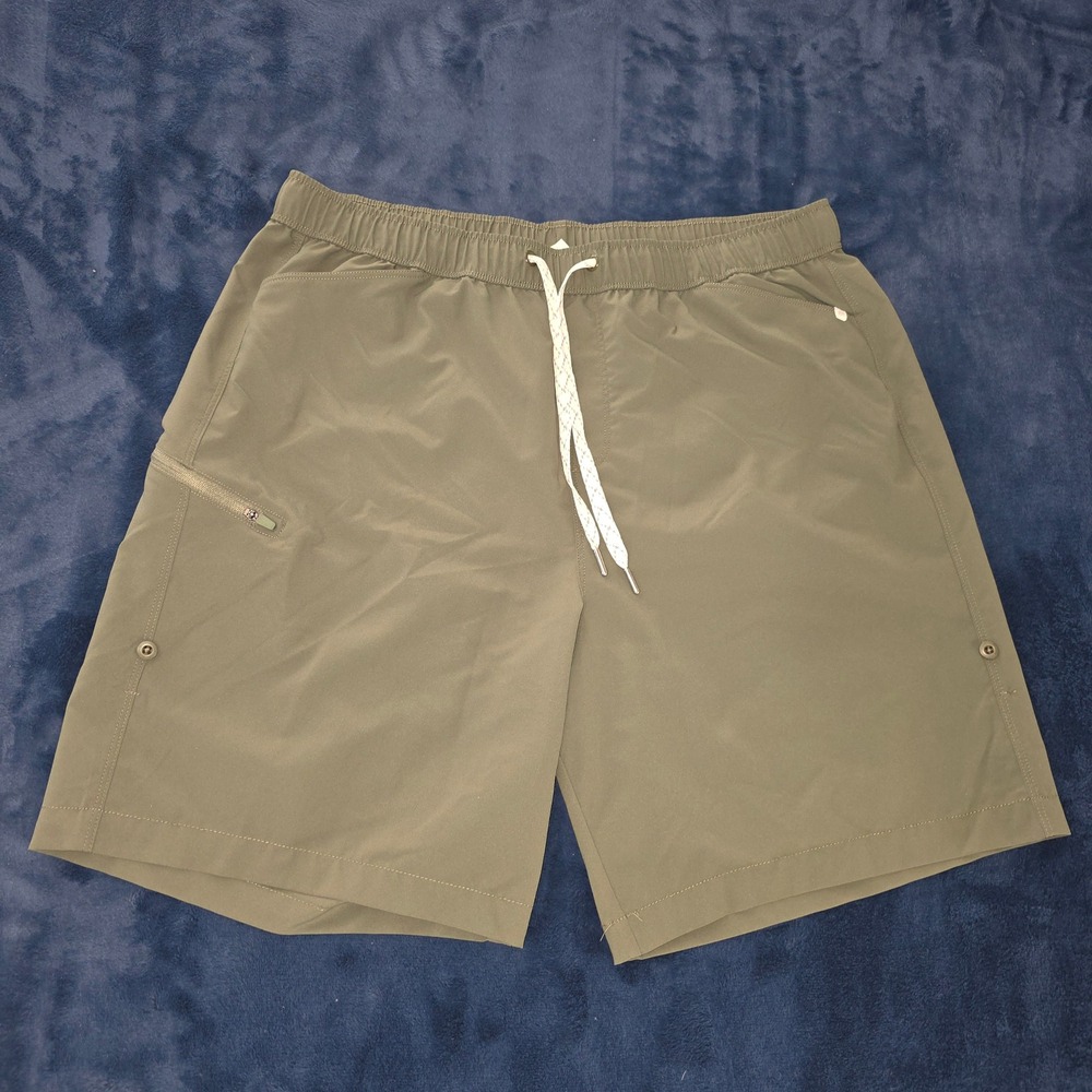 Marika Mens Olive Green Athletic Shorts XL Drawstring Zipper‎ Pocket